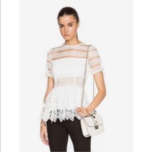 Alexis lace peplum top XS